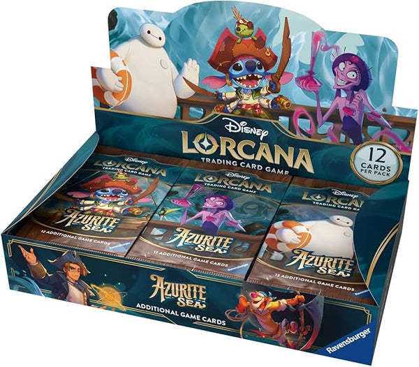 lorcana set 4 booster box Disney Lorcana: Azurite Sea Booster Box 4 Box Case – Montasy Comics NYC